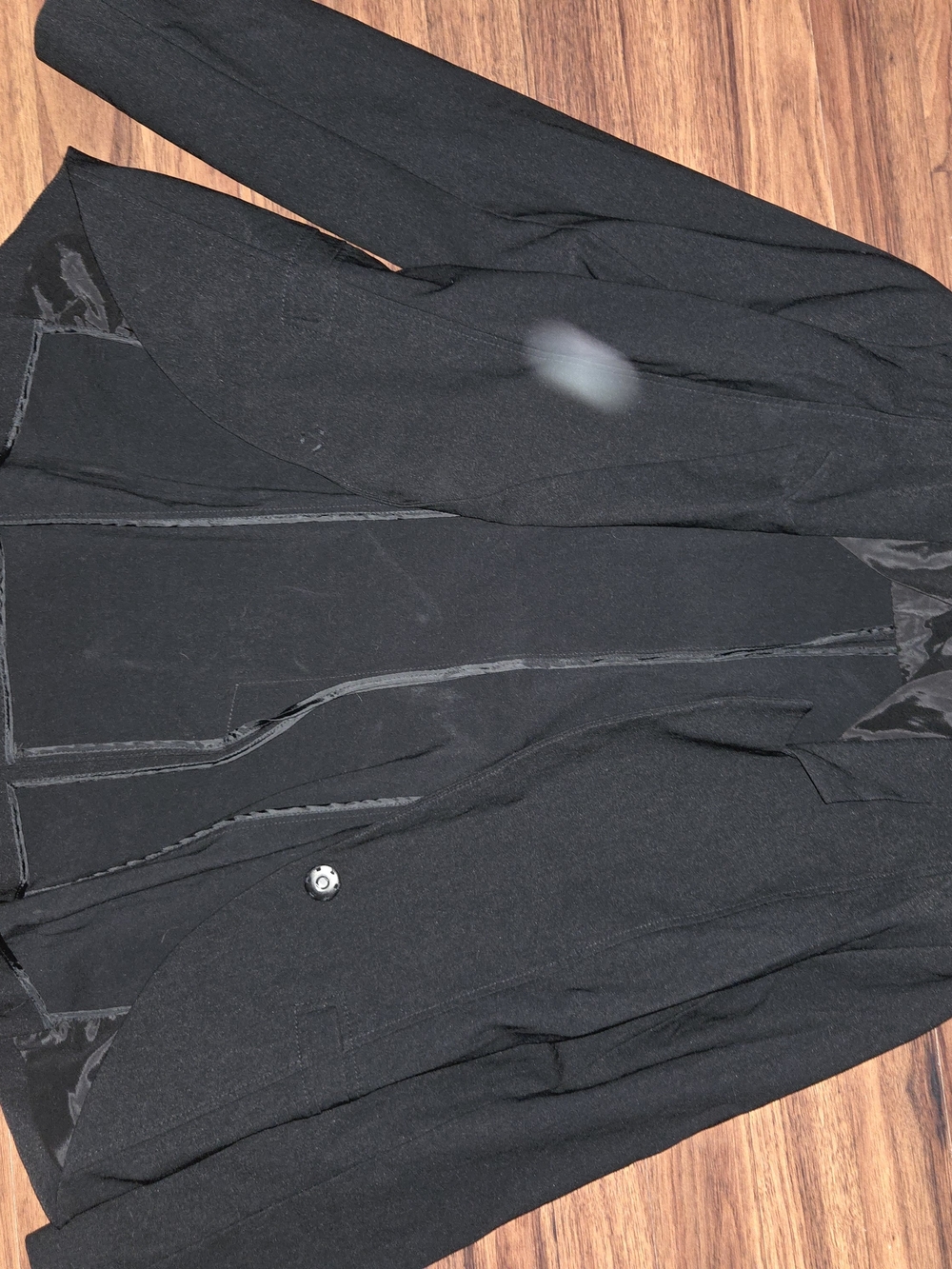 Express Black Pea Coat with Single-Button Front